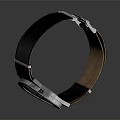 Classic Wrist Watch With Black Dial Brown Leather Strap And Roman Numerals