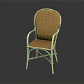 Rattan Leisure Chair with Armrest Light Frame Modern Design for Indoor Outdoor Use