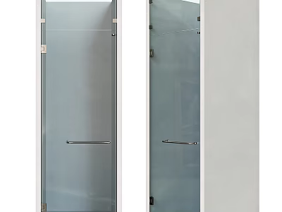Modern Contemporary Shower Sauna Design With Glass Enclosures And Metal Handles 3d model