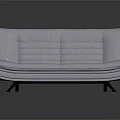Modern Light Gray Multi person Sofa With Fabric Upholstery And Stitched Seat Details