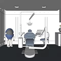 Modern Dental Treatment Room With Hi Tech Chair Earth Screen And Medical Devices