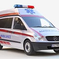 Emergency Ambulance Functional Vehicles Mercedes Dodge For Critical Care Transport With American Flag