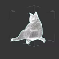 Cute Orange Tabby Cat Sitting Relaxed On Dark Background With Playful Posture