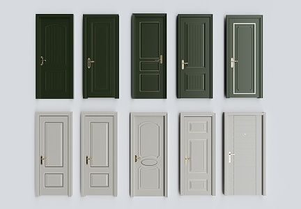 Single door swing door entry door security door sliding door 3d model