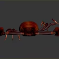 Vibrant Red Aquatic Lobster With Large Claws And Segmented Body Against Black Background