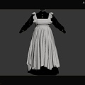 Modern apron maid costume cook maid 3d model