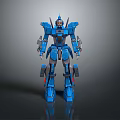 Blue Mech Game and Movie Character 3D Model With Detailed Robotic Design