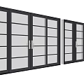 Sliding Doors In Multiple Styles Featuring Different Frame Colors And Glass Patterns 3d model