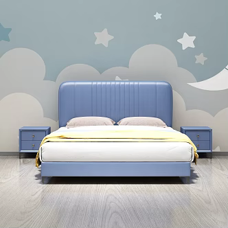 Nordic Cream Style Children's Bed 3d model