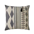 Modern Decorative Bed Pillow With Gray White Beige Geometric Pattern Diamonds Stripes And Triangles 3d model