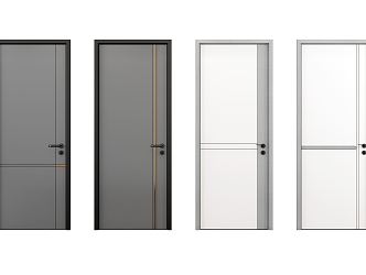 Modern swing door single door 3d model