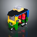 Colorful Lego Tricycle Toy With Assembled Building Blocks And Playful Design