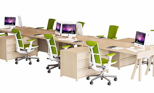 modern office desk and chair 3d model