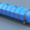 Industrial Blue Rotary Drum Equipment Featuring Cylindrical Body And Support Frame