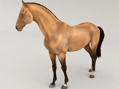 Realistic 3D Rendered Brown Horse Figure 3d model
