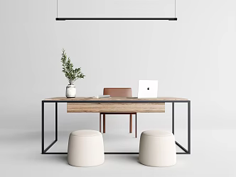Modern Desk and Chair Minimalist Desk and Chair Combination 3d model