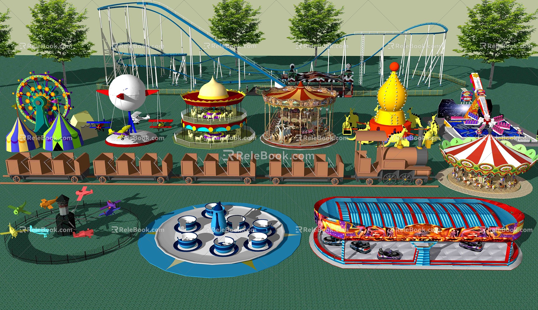 Modern Amusement Equipment Amusement Park Equipment Supporting Facilities 3d model