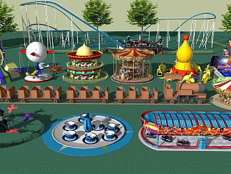 Modern Amusement Equipment Amusement Park Equipment Supporting Facilities 3d model