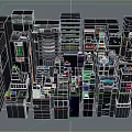 Other Futuristic Cyberpunk Architecture With Colorful Neon Lights And Tall Buildings