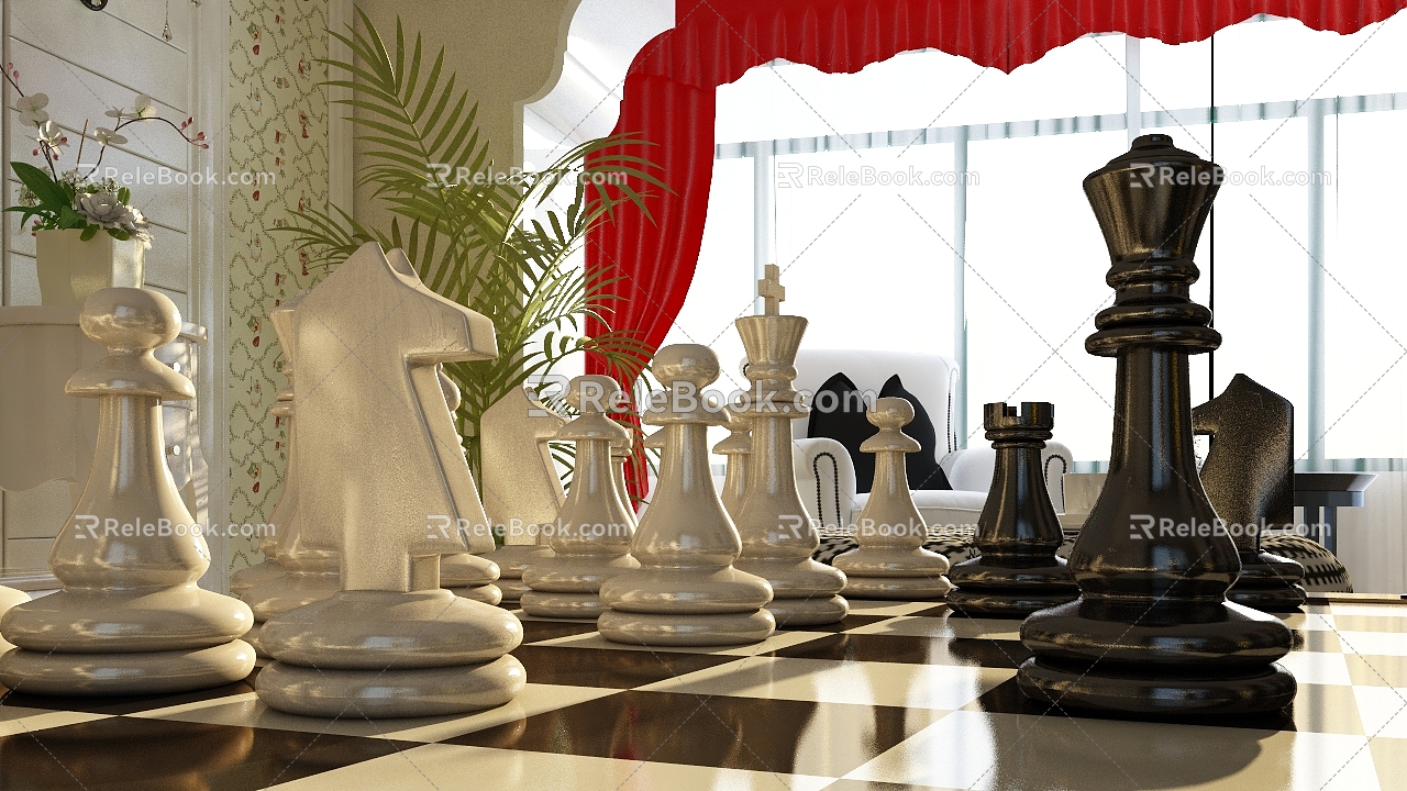 Modern Chess 3d model