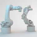 Dual Orange Industrial Robotic Arms For Automated Manufacturing Production Lines