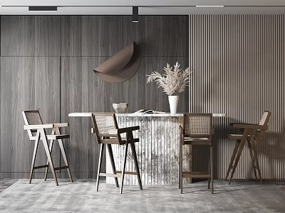 Modern Bar Chair Combination 3d model
