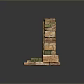 Scenic Ancient Stone Arch Landscape With Mossy Stone Blocks Texture