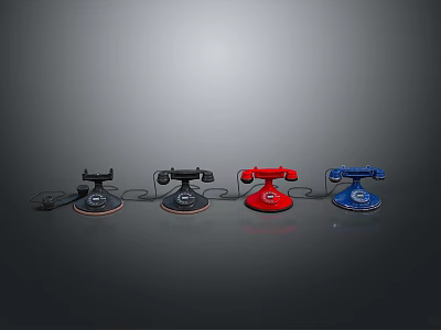 Vintage Desktop Computers In Four Different Colors With Classic Design Features 3d model