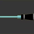 Blue Shaft Gray Handle Screwdriver as Essential Household Tool with Reflective Surface