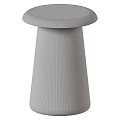 Stylish Side Table With Matte Black Conical Base And Brass Round Top 3d model