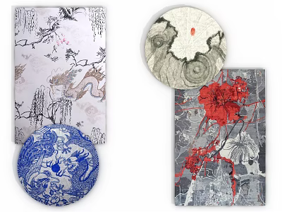 New Chinese Square Carpet Carpet 3d model