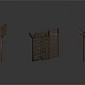 Brown Woven Screen Partition Structures With Modern Design Elements