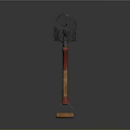 Heavy Duty Metal Shovel with Wooden Handle and Red Accents for Gardening Work