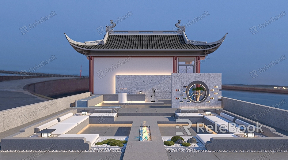 New Chinese Garden Roof Garden model