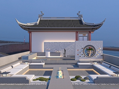 New Chinese Garden Roof Garden model