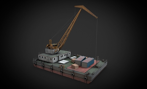 Modern Cargo Ship Cartoon Cargo Ship Cargo Ship Ocean Ship 3d model