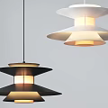 Modern Black And White Layered Pendant Lights For Interior Hanging Design 3d model