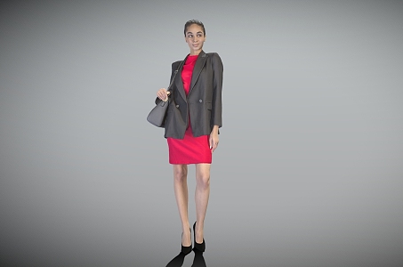 Business beauty standing lady beauty model 3d model