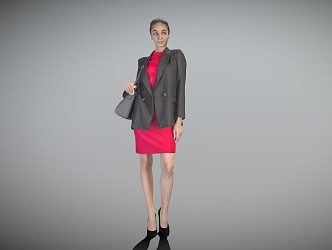 Business beauty standing lady beauty model 3d model