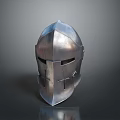 Medieval Knight Weapon Helmet With Steel Construction Cross Design And Protective Armor Gear