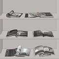 Modern Books and Magazines 3d model