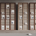 Airport Bookcase Solid Wood Bookcase Creative Bookcase Books 3d model