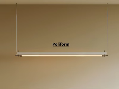 Poliform Modern Linear Pendant Light Suspended In Minimalist Interior With Sleek Design 3d model