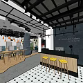 Modern Hair Beauty Salon Interior With Styling Workstations Chairs And Pendant Lights