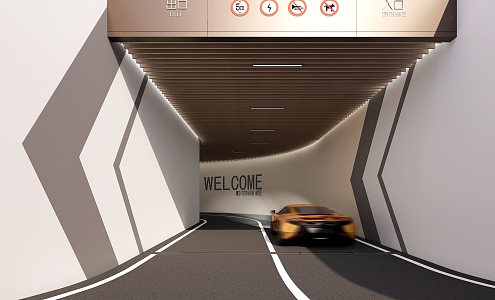 Modern parking lot Parking entrance 3d model