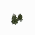 Decorative Ornament Set With Green Trees And Human Silhouette For Home Decoration
