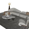 Modern Sofa Coffee Table Combination Sofa 3d model