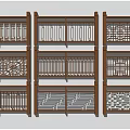 Wooden Fence in Modern Chinese Style with Multiple Intricate Patterns