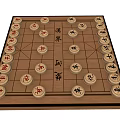 Traditional Chinese Chess Board Game Entertainment with Wooden Board and Round Pieces