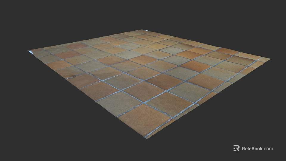 Warm Earth Toned Floor Tiles for Interior Flooring with Classic Square Pattern 3d model